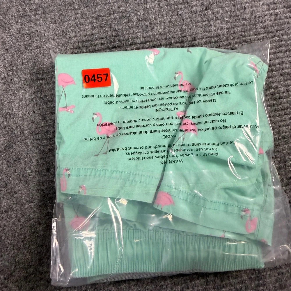 Party Pants Mens Mint Green Flamingo Skateboard Print Swim Trunks Medium